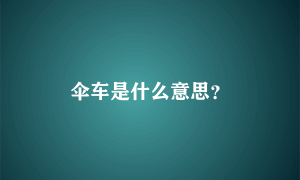 伞车是什么意思？