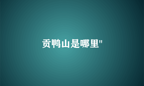 贡鸭山是哪里