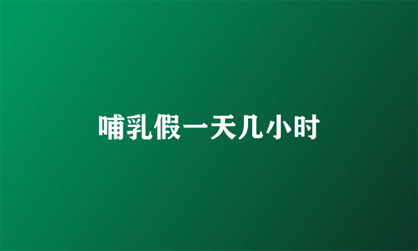 哺乳假一天几小时