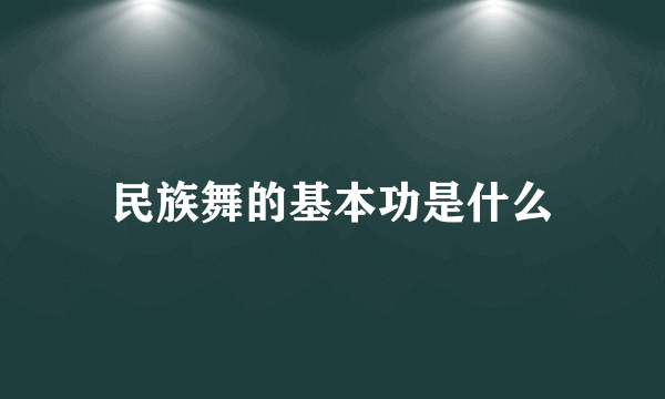 民族舞的基本功是什么