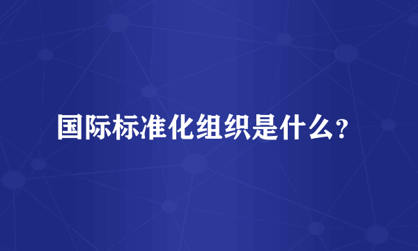 国际标准化组织是什么？