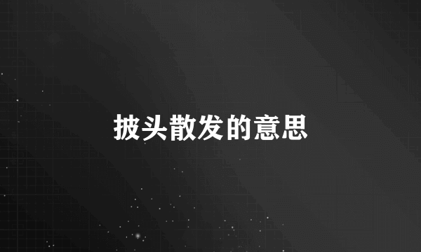 披头散发的意思