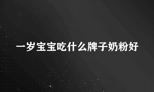 一岁宝宝吃什么牌子奶粉好