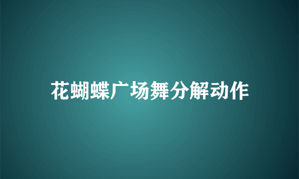 花蝴蝶广场舞分解动作
