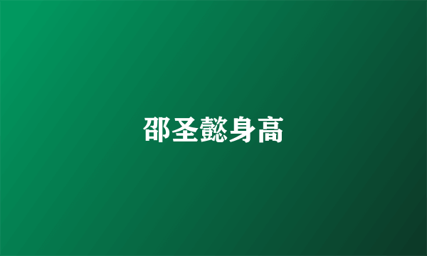 邵圣懿身高