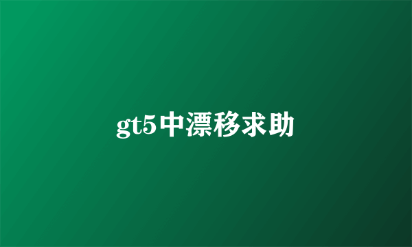 gt5中漂移求助