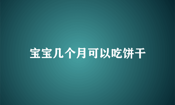 宝宝几个月可以吃饼干