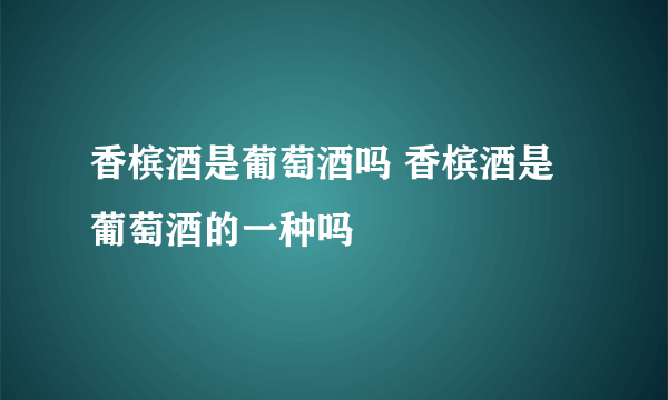 香槟酒是葡萄酒吗 香槟酒是葡萄酒的一种吗