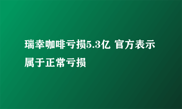 瑞幸咖啡亏损5.3亿 官方表示属于正常亏损