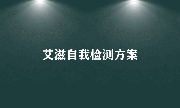 艾滋自我检测方案
