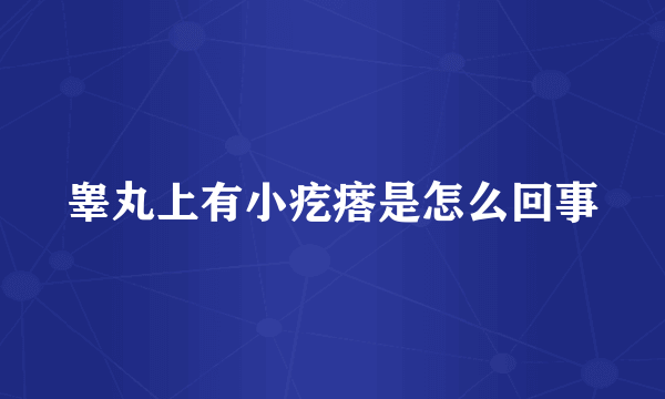 睾丸上有小疙瘩是怎么回事