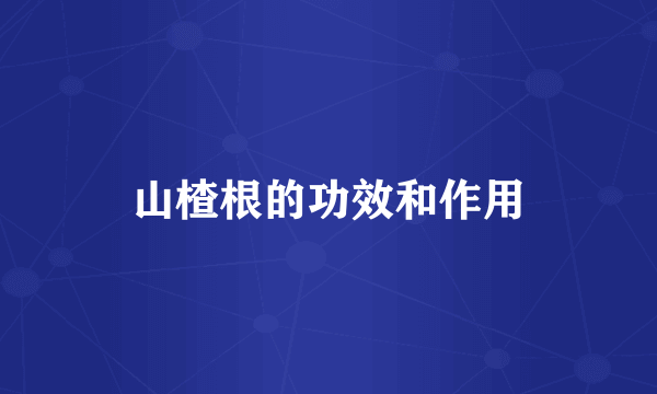 山楂根的功效和作用