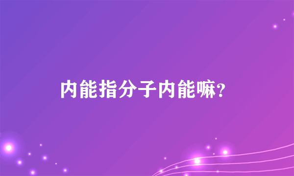 内能指分子内能嘛？