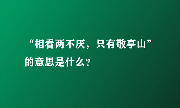 “相看两不厌，只有敬亭山”的意思是什么？