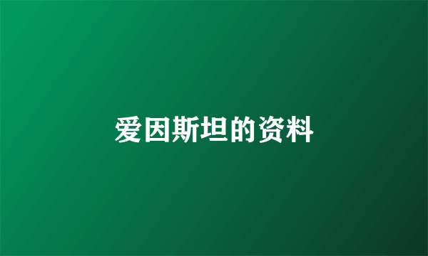 爱因斯坦的资料