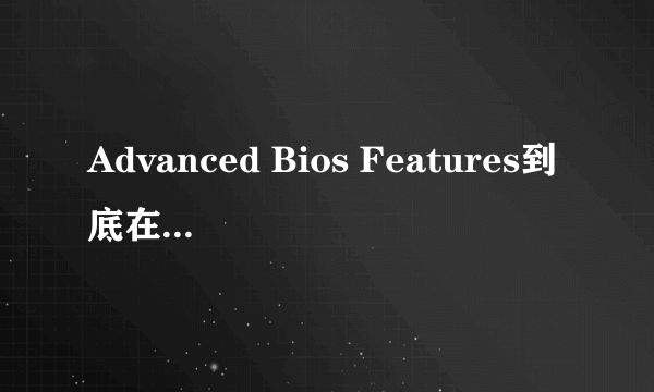 Advanced Bios Features到底在哪里?!
