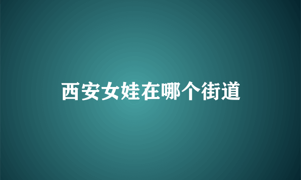 西安女娃在哪个街道