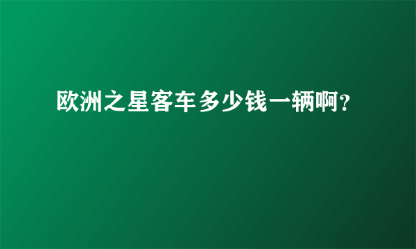 欧洲之星客车多少钱一辆啊？