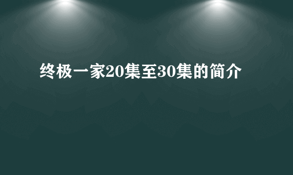 终极一家20集至30集的简介