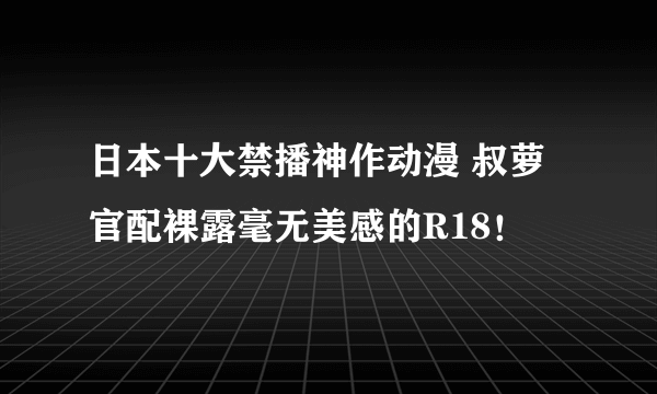日本十大禁播神作动漫 叔萝官配裸露毫无美感的R18！