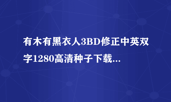 有木有黑衣人3BD修正中英双字1280高清种子下载，好东西大家分享