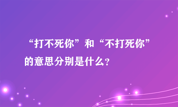 “打不死你”和“不打死你”的意思分别是什么？