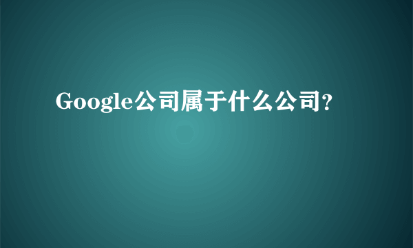 Google公司属于什么公司？