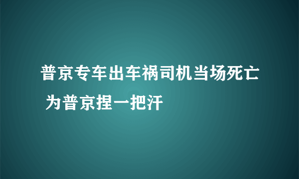 普京专车出车祸司机当场死亡 为普京捏一把汗
