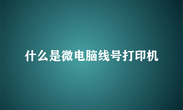什么是微电脑线号打印机
