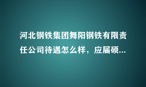 河北钢铁集团舞阳钢铁有限责任公司待遇怎么样，应届硕士有发展前途吗？谢谢解答