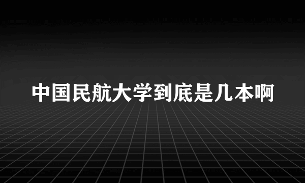 中国民航大学到底是几本啊