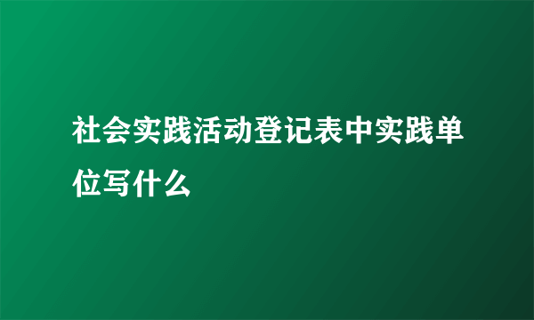 社会实践活动登记表中实践单位写什么
