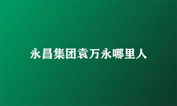 永昌集团袁万永哪里人