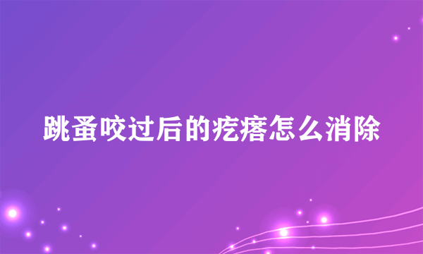 跳蚤咬过后的疙瘩怎么消除
