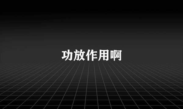 功放作用啊