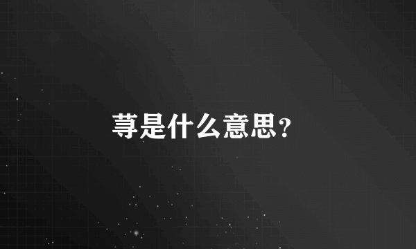 荨是什么意思？