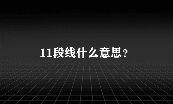 11段线什么意思？