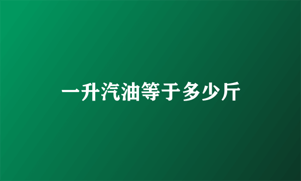 一升汽油等于多少斤
