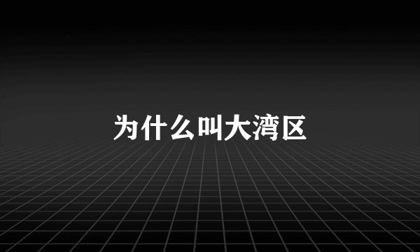 为什么叫大湾区