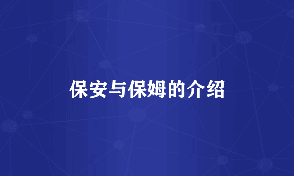 保安与保姆的介绍