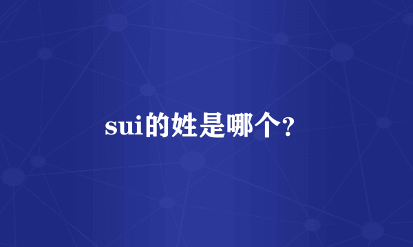 sui的姓是哪个？