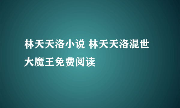 林天天洛小说 林天天洛混世大魔王免费阅读