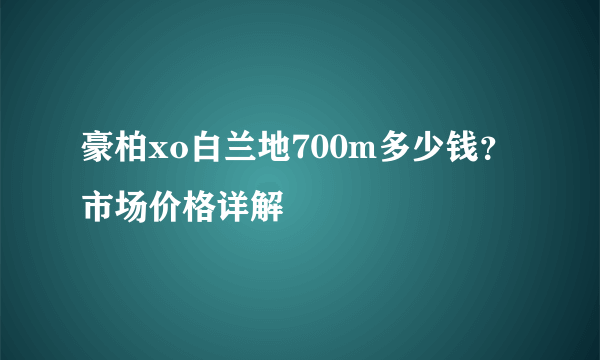 豪柏xo白兰地700m多少钱？市场价格详解