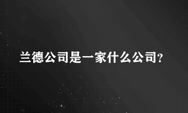 兰德公司是一家什么公司？