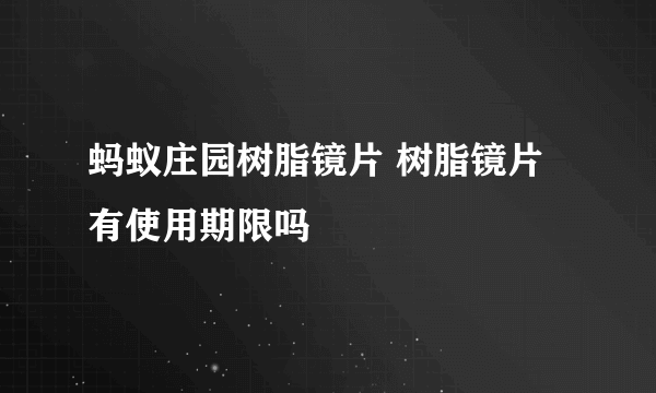 蚂蚁庄园树脂镜片 树脂镜片有使用期限吗