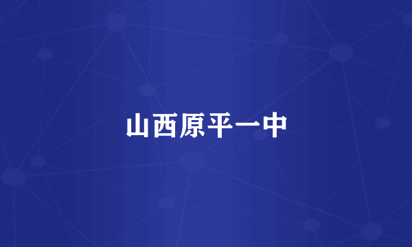 山西原平一中