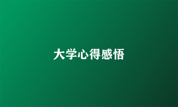 大学心得感悟