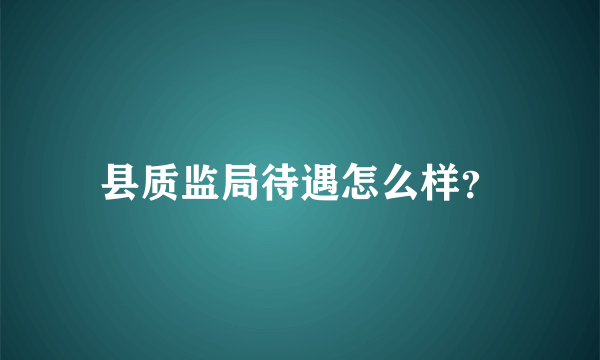 县质监局待遇怎么样？