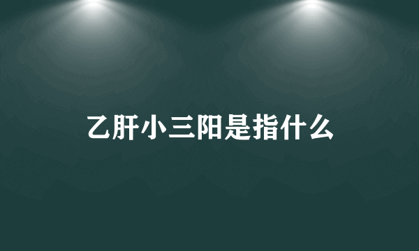 乙肝小三阳是指什么