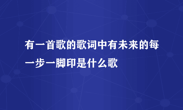 有一首歌的歌词中有未来的每一步一脚印是什么歌